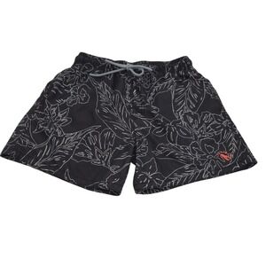 Ted Baker Swim Trunks Mens 2 Black Floral Tropical Board Shorts Vacation Lobster